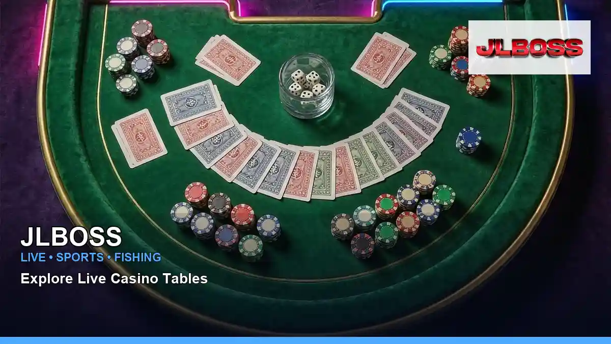 JLBOSS high-energy live casino table games in a studio behind scenes layout for Philippine players