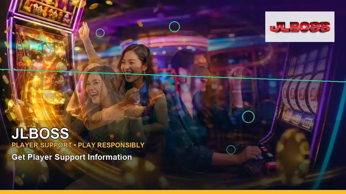 JLBOSS play phone mobile casino games featuring an adult Filipina casino host with a panoramic reel composition